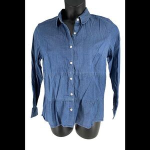 Denim & Co. Tencel Blouse Medium Wash - Regular